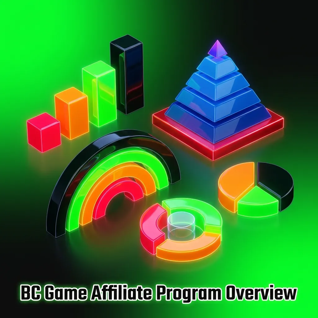 Infographic explaining BC Game affiliate program benefits, commissions, tracking tools and marketing for India iGaming traffic