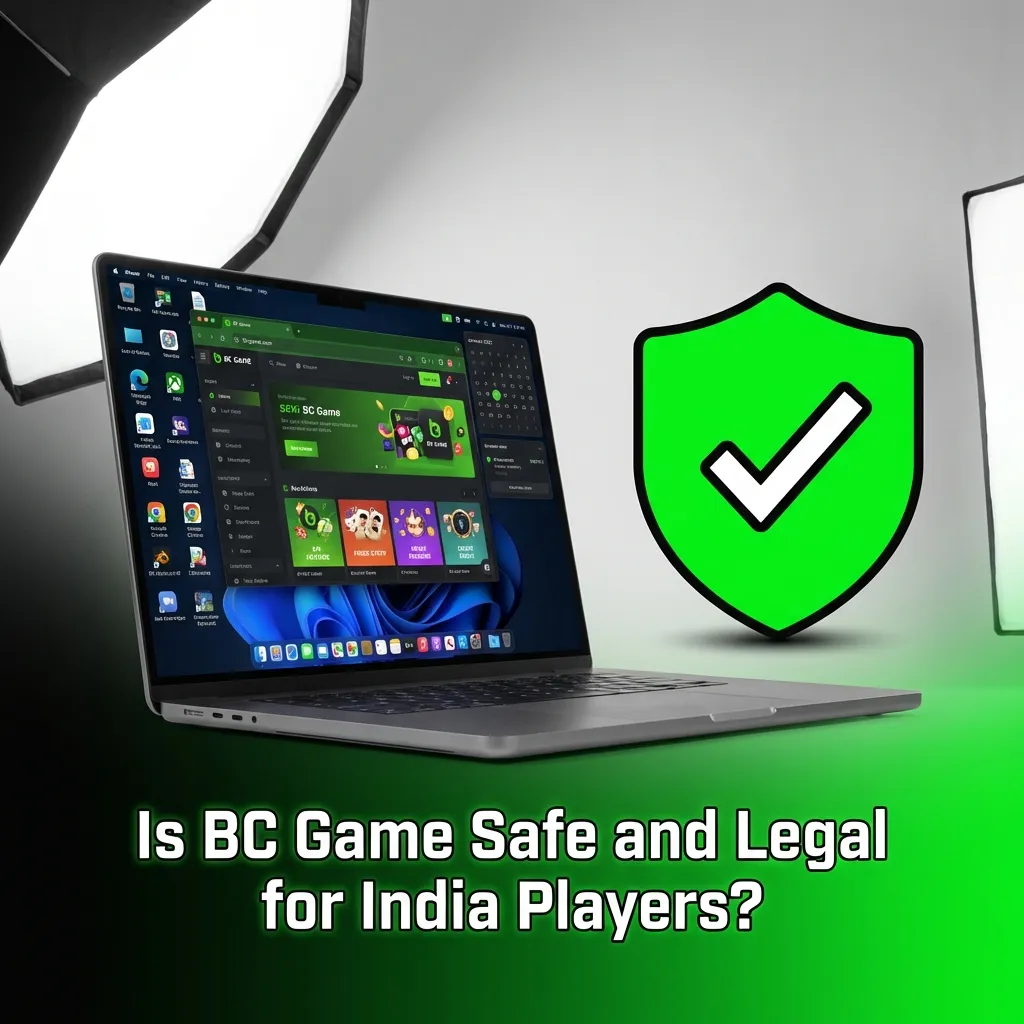 Infographic on BC Game safety for Indian players, highlighting Curacao licence, encryption, secure payments and legal considerations