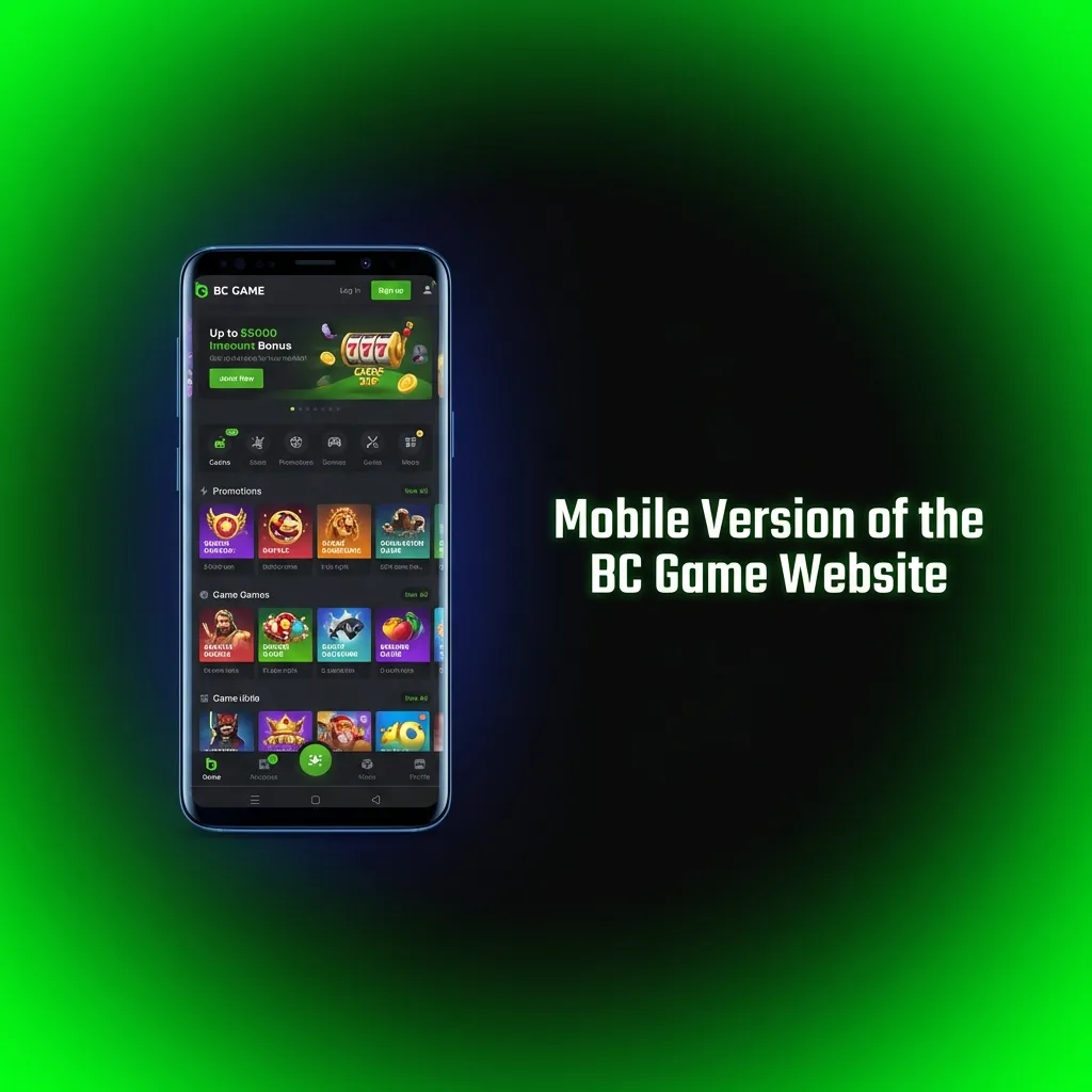 Smartphone displaying BC Game mobile site with betting slips, slots and menus optimised for Indian users and touch navigation